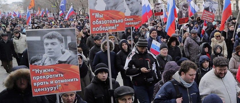 Marsz w Moskiwie przed rocznicą zabójstwa Niemcowa