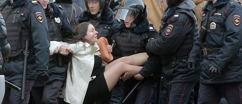 Demonstracje i zatrzymania w całej Rosji