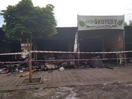 Pożar sześciu pawilonów w Międzywodziu