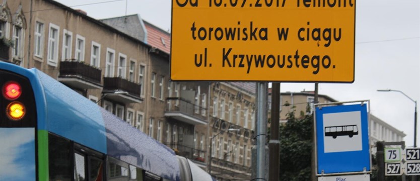 Ulica Bolesława Krzywoustego bez tramwajów