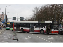 Autobus blokował pl. Rodła