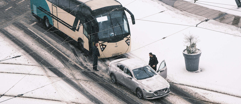 Ślisko na ulicach Szczecina