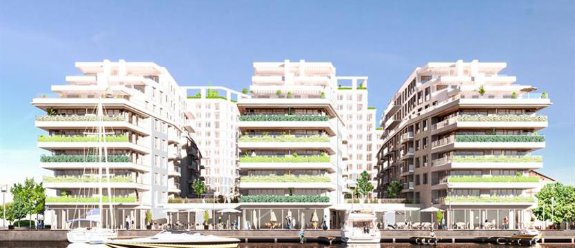 Kaskadowa zabudowa nad Odrą