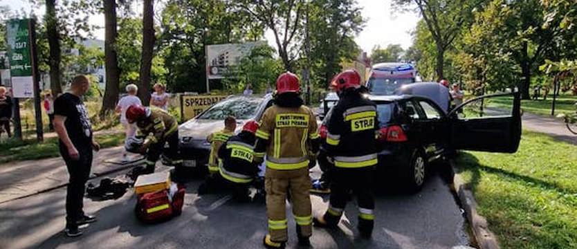 Wypadek w Stargardzie. Czołowe zderzenie osobówki z motocyklem
