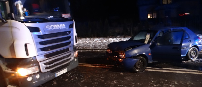 Czołowo w tira. Trochę szczęścia w nieszczęściu