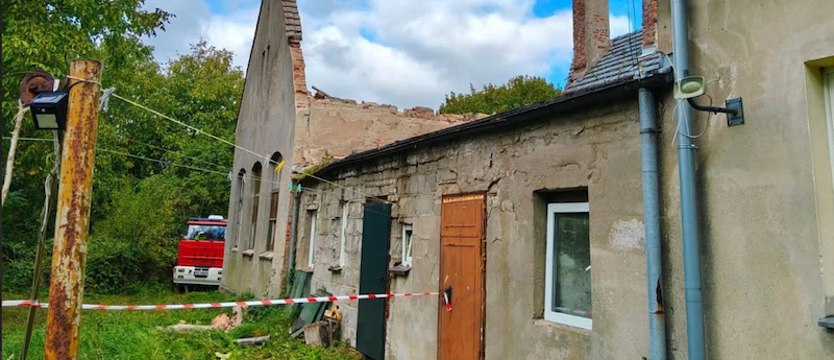 Zawalił się fragment pustostanu w Maszewie