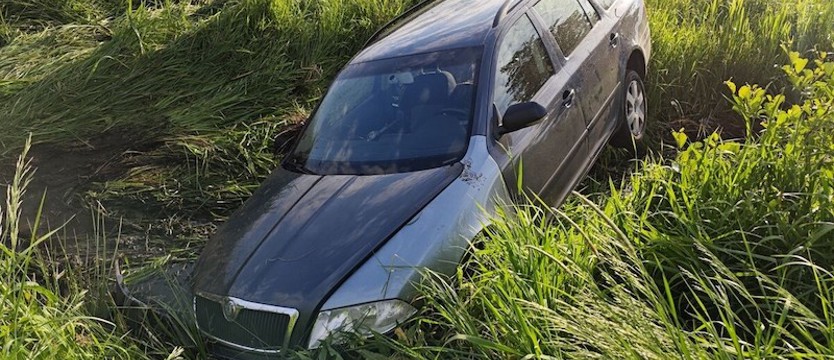 Pijany kierowca wylądował w rowie i uciekł wraz z pasażerami