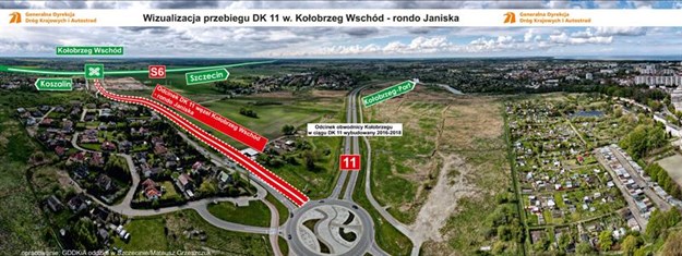 Nowy odcinek DK11 węzeł Kołobrzeg Wschód - rondo Janiska. Fot. GDDKiA