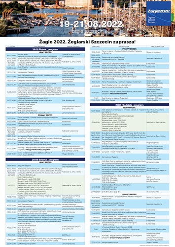 Program imprezy Żagle 2022