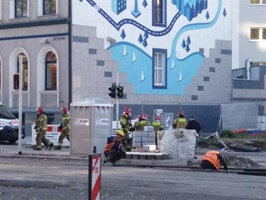 Uszkodzony gazociąg przy ulicy Matejki w Szczecinie