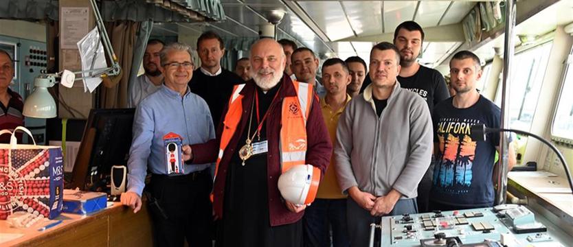 Greckokatolicki biskup na pokładzie Isoldy