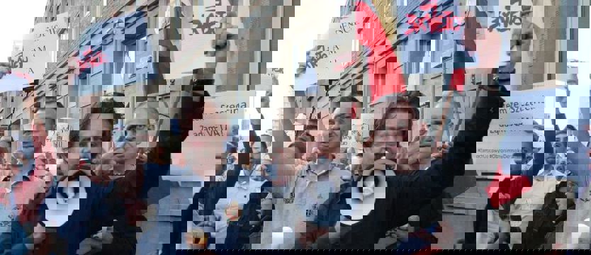 Demonstrowali przed sądem rejonowym