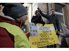 Protest przed szczecińskim sądem