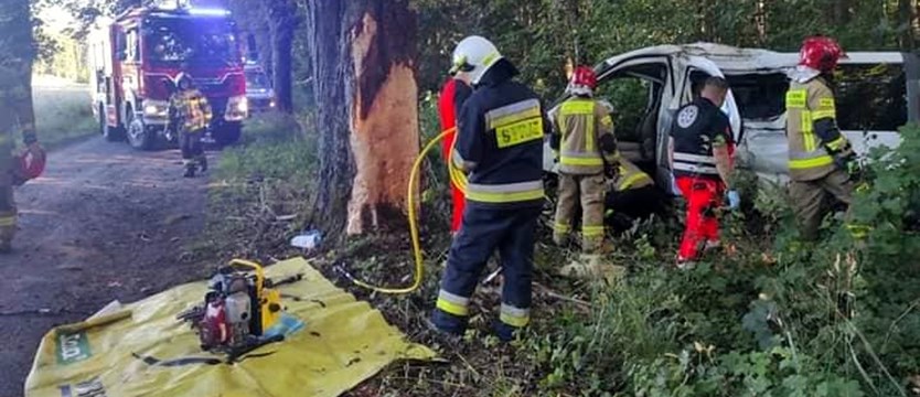 Samochód osobowy uderzył w drzewo w okolicy Karwowa. Jedna ofiara śmiertelna