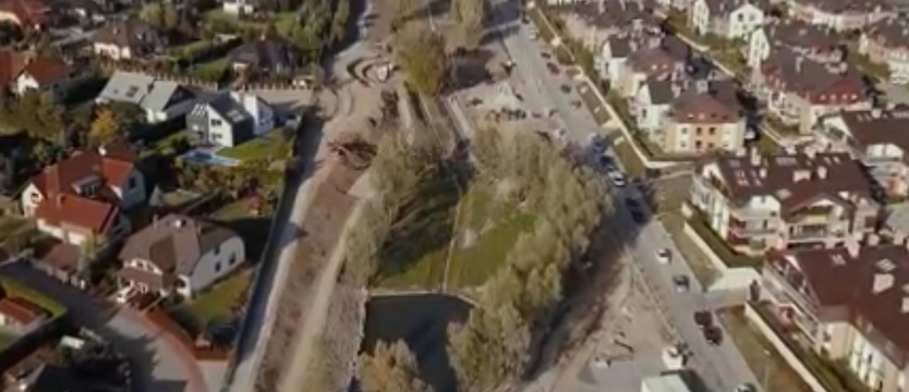 Nowy park na Warszewie z lotu ptaka