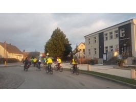 Noworoczni rowerzyści nad Świdwiem