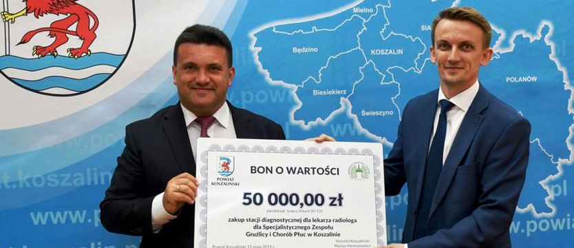 Na sprzęt medyczny i profilaktykę. Od powiatu koszalińskiego