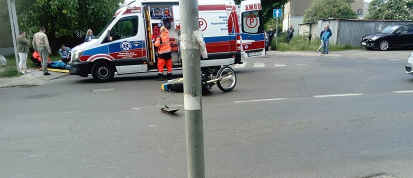 Wypadek na Metalowej. Potrącony motocyklista