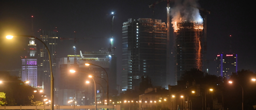 Strażakom udało się opanować pożar na budowie wieżowca The Warsaw Hub