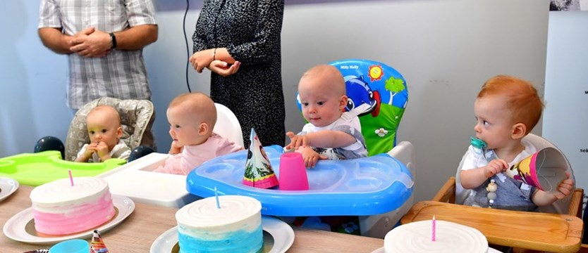 Pierwsze urodziny szczecińskich czworaczków w szpitalu „Zdroje”