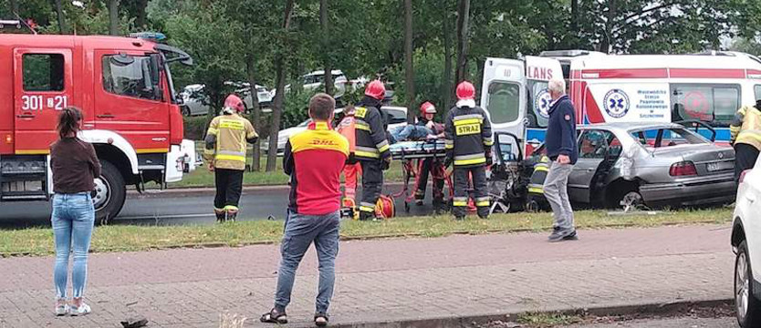 Wypadek na Mieszka I. Utrudniony przejazd do centrum Szczecina
