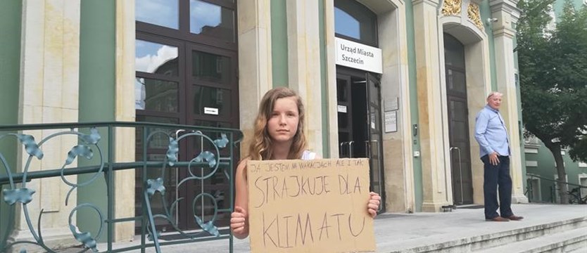 Natalia walczy o klimat. Protest nastolatki przed szczecińskim magistratem