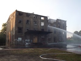 Pożar młyna w Łobzie