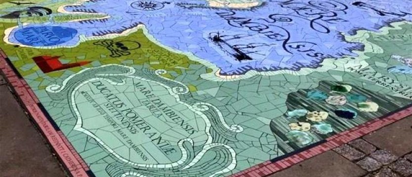 Mapa mozaika Mare Dambiensis w alei Żeglarzy