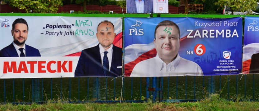 Zniszczono plakaty wyborcze kandydatów PiS
