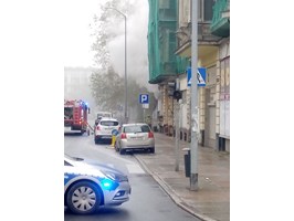 Pożar budynku po szkole Maciuś w Szczecinie