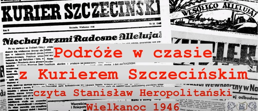 Stanisław Heropolitański czyta archiwalne wydania „Kuriera Szczecińskiego”