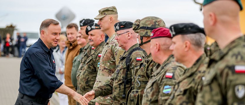 Prezydent Duda spotkał się z żołnierzami i mieszkańcami Drawska Pomorskiego