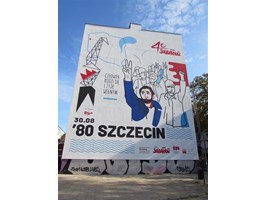 Odsłonili kolejny mural w Szczecinie upamiętniający Sierpień'80
