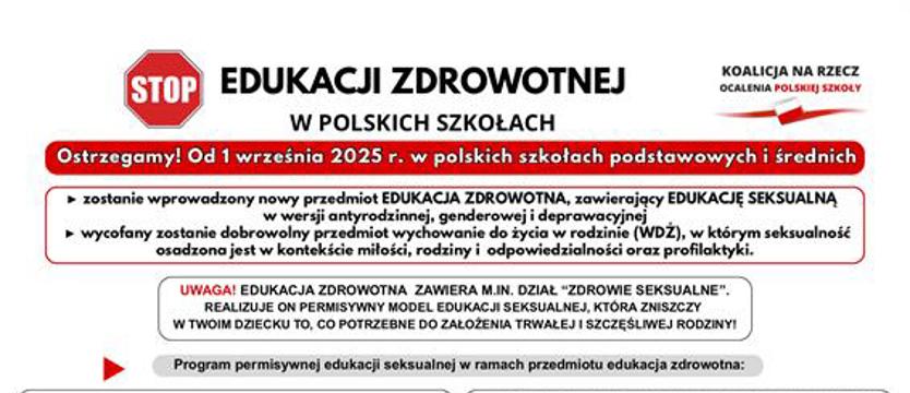 Nie chcą edukacji zdrowotnej, będzie przymusowa?