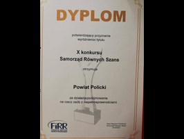 Powiat Policki "Samorządem równych szans". Wyróżnienie za szansę dla zagrożonych wykluczeniem