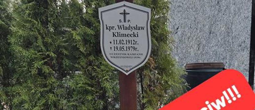 Chcieli zrównać z ziemią grób kaprala Klimeckiego 