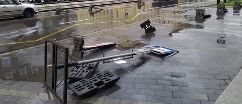 Wichura w Szczecinie. Powalone drzewa, połamane konary, przewrócone znaki