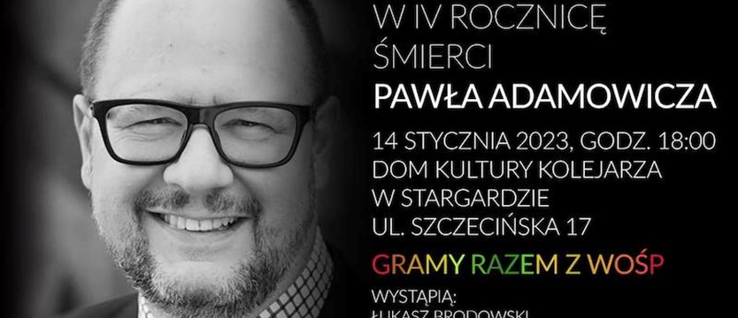 Hołd dla Pawła Adamowicza w Stargardzie. Demonstracja i koncert