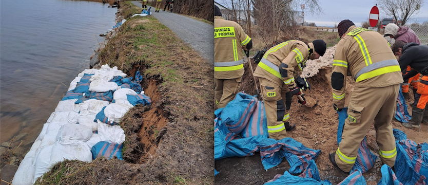 Wysokie stany wody w Zalewie Szczecińskim i jez. Dąbie. Zagrożone wały przeciwpowodziowe