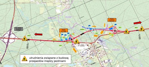 Utrudnienia związane z budową przejazdów między jezdniami na S10 w okolicy Szczecina