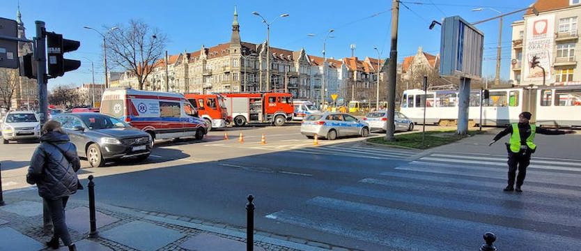 Piesza potrącona przez tramwaj na pl. Kościuszki w Szczecinie