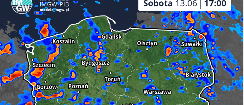 IMiGW ostrzega przed burzami oraz silnym deszczem