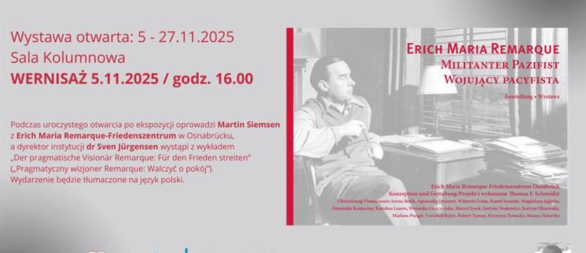 Wielki pisarz i pacyfizm. Erich Maria Remarque bohaterem wystawy