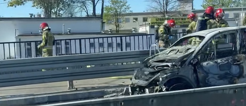 Pożar samochodu na Trasie Zamkowej