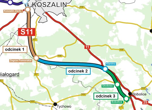 Droga ekspresowa S11 - odcinek Koszalin - Bobolice