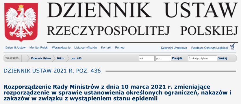 Zmiany w rozporządzeniu dotyczącym ograniczeń epidemicznych i szczepień