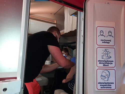 Strażacy ochotnicy z Trzebieży promują szczepienia przeciw Covid-19