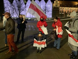 W obronie filozofa. Protest Białorusinów na pl. Solidarności w Szczecinie