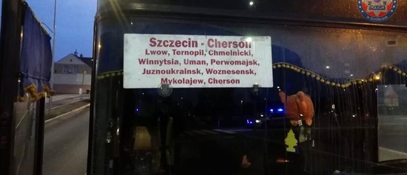 Pijany kierowca autobusu zatrzymany. Miał wieźć pasażerów ze Szczecina na Ukrainę
