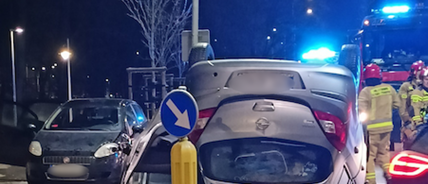 Pijany kierowca dachował 